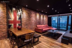 Luxury serviced residence for sale at KLCC, 1,496 sq.ft., 1 bedroom, 2 bathrooms, fully furnished with modern interiors, imported sound system, home theater, and premium finishes. RM 1.7 million. Freehold.