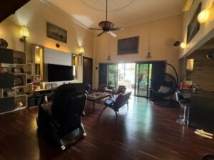 Luxurious 3-storey bungalow for sale in Bangsar. 15,000 sq.ft. built-up, 12,000 sq.ft. land, 7+2 rooms, 10 bathrooms, private swimming pool, parking for 10-12 cars. RM 16 million.