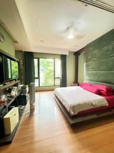 Luxurious 3-storey bungalow for sale in Bangsar. 15,000 sq.ft. built-up, 12,000 sq.ft. land, 7+2 rooms, 10 bathrooms, private swimming pool, parking for 10-12 cars. RM 16 million.