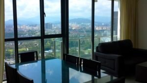 Spacious fully furnished condominium at Setia Sky Residences featuring 1,100 sq.ft. living space with 2 bedrooms, stunning KLCC views, comprehensive facilities and convenient MRT access