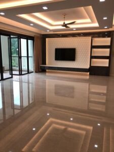 Luxurious fully furnished condominium in Bukit Tunku featuring 4 bedrooms, high ceilings, imported marble finishes, and balcony views of greenery and pool in exclusive Kenny Hills neighborhood