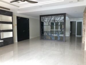 Luxurious fully furnished condominium in Bukit Tunku featuring 4 bedrooms, high ceilings, imported marble finishes, and balcony views of greenery and pool in exclusive Kenny Hills neighborhood