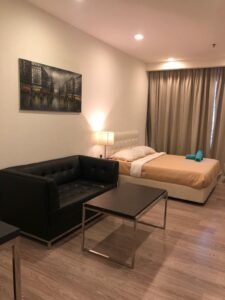Contemporary fully furnished studio residence in Lorong Ceylon featuring 411 sq.ft. living space with balcony, pool and gym facilities, minutes from Bukit Bintang entertainment district and Jalan Alor Food Street