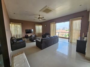 Elegant 5,000 sq.ft. furnished bungalow in Taman Sejati Hill Villa featuring 5+1 bedrooms, 6 bathrooms, dual living halls, and premium finishes on 6,000 sq.ft. freehold land in exclusive hillside development