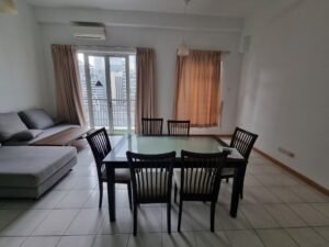 Fully furnished corner unit apartment in Bukit Bintang featuring 1,118 sq.ft., 2 bedrooms, long balconies, and gated security in Kuala Lumpur's Golden Triangle.