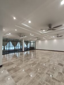 Renovated freehold penthouse in Bukit Tunku featuring huge lanai balcony with pool & greenery views, 4,300 sq.ft., 4+1 bedrooms, modern finishes.