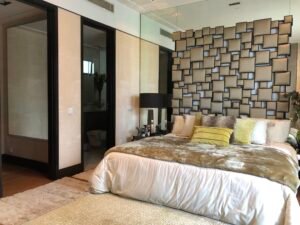 Luxurious fully furnished condominium in KLCC featuring direct Petronas Twin Towers view, private lift entrance, grand piano & chandelier, 3,703 sq.ft.