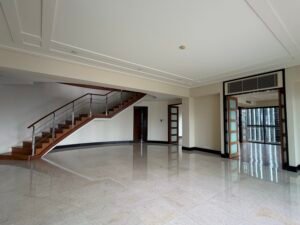 Luxurious duplex penthouse in KLCC featuring huge lanai balcony with direct Petronas Twin Towers view, private lift entrance, 7,298 sq.ft., freehold.