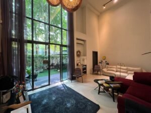 Recently refurbished freehold terrace house for rent in Desa ParkCity Kuala Lumpur, Type B layout, 4,306 sq.ft. built-up, 4+1 bedrooms, 6 bathrooms, gated and guarded township, RM 18,000 per month.