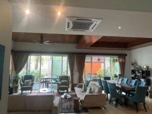 Freehold corner unit cluster house for sale and rent at Duta Tropika Kuala Lumpur, 3,700 sq.ft. built-up, 5+1 bedrooms, private garden, gated and guarded, selling at RM 4,500,000 or rental at RM 16,000 per month.